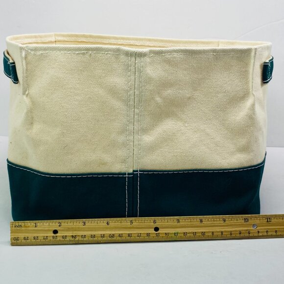 LL BEAN Canvas Catalog Storage Tote 100% Cotton Heavy Canvas 8" x 9.5" x 8” - Picture 14 of 14